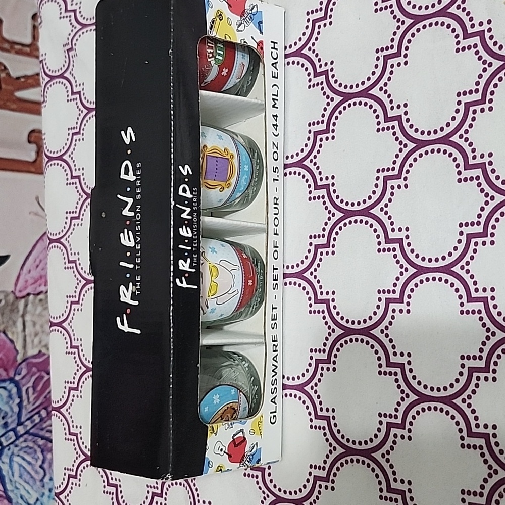 Friends television series shot glasses